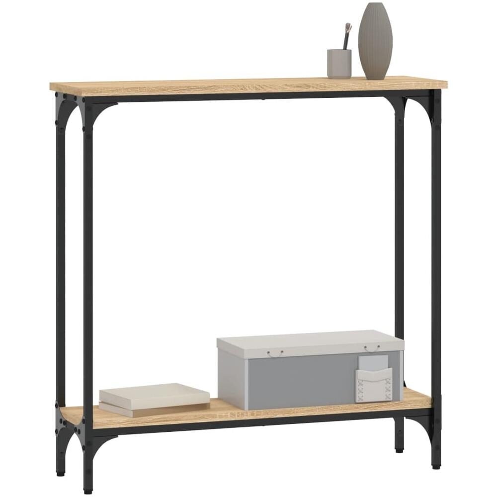 Tavolino Consolle Rovere Sonoma 75x22,5x75cm Legno Multistrato - Foto 3