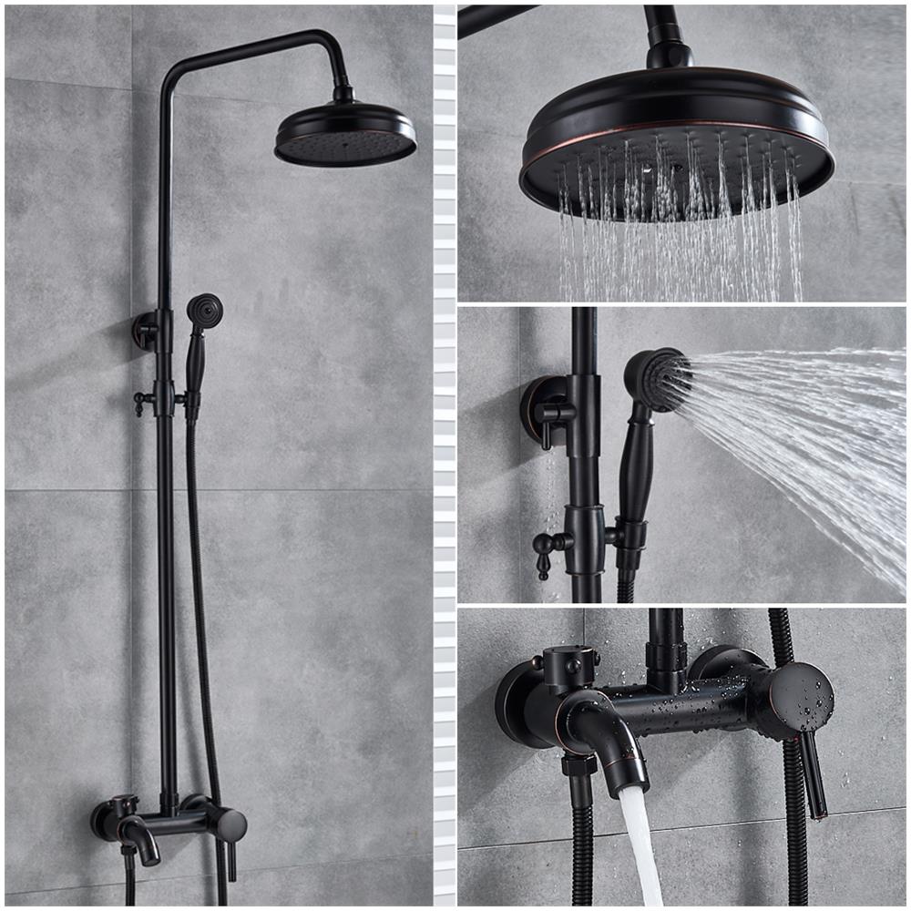 Rubinetto per doccia, Blackswan, tipo M68.6.6, modello nero anticato, misura 20 cm - Foto 4