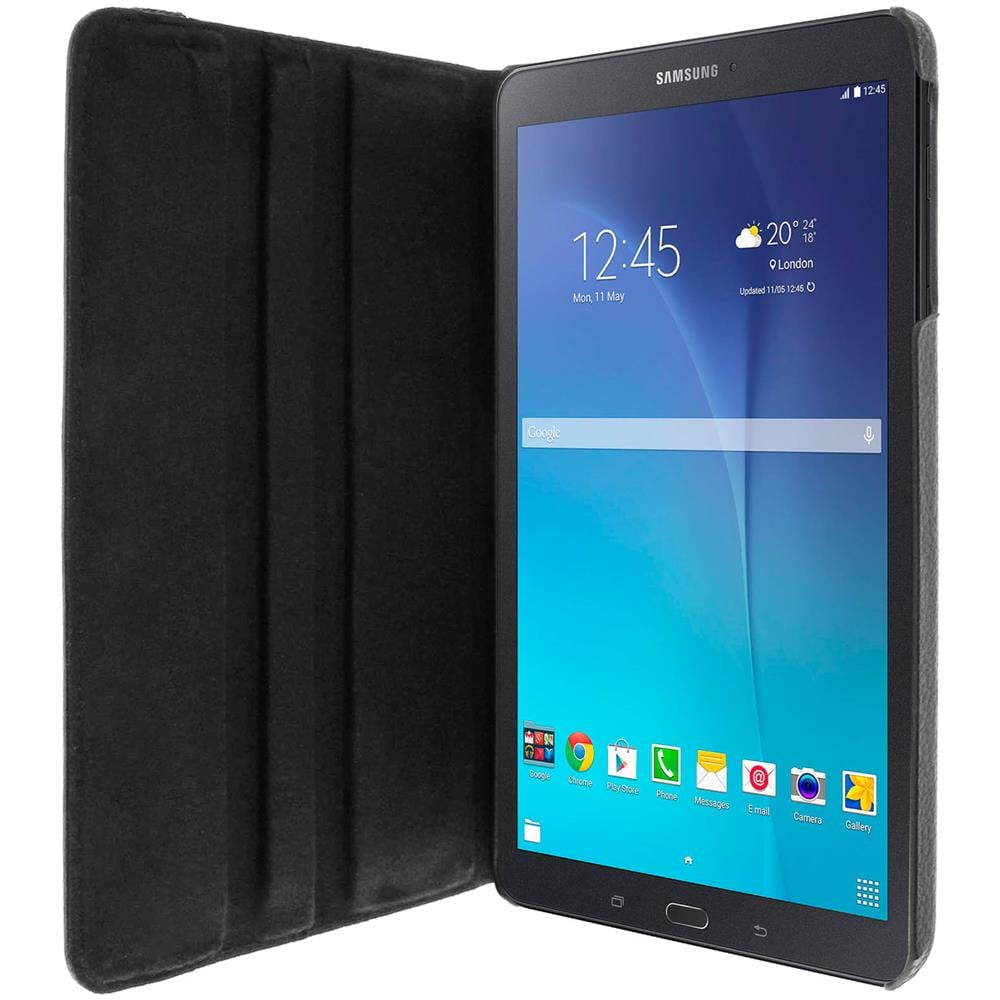 Custodia Stand Girevole 360 Per Samsung Galaxy Tab E 9.6 - Nera - Foto 2