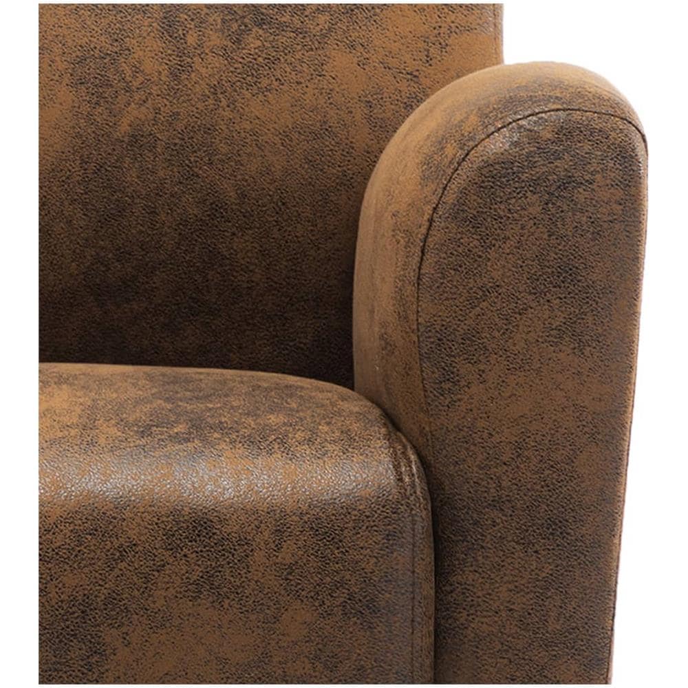 Poltrona Marrone In Similpelle Scamosciata - Foto 11