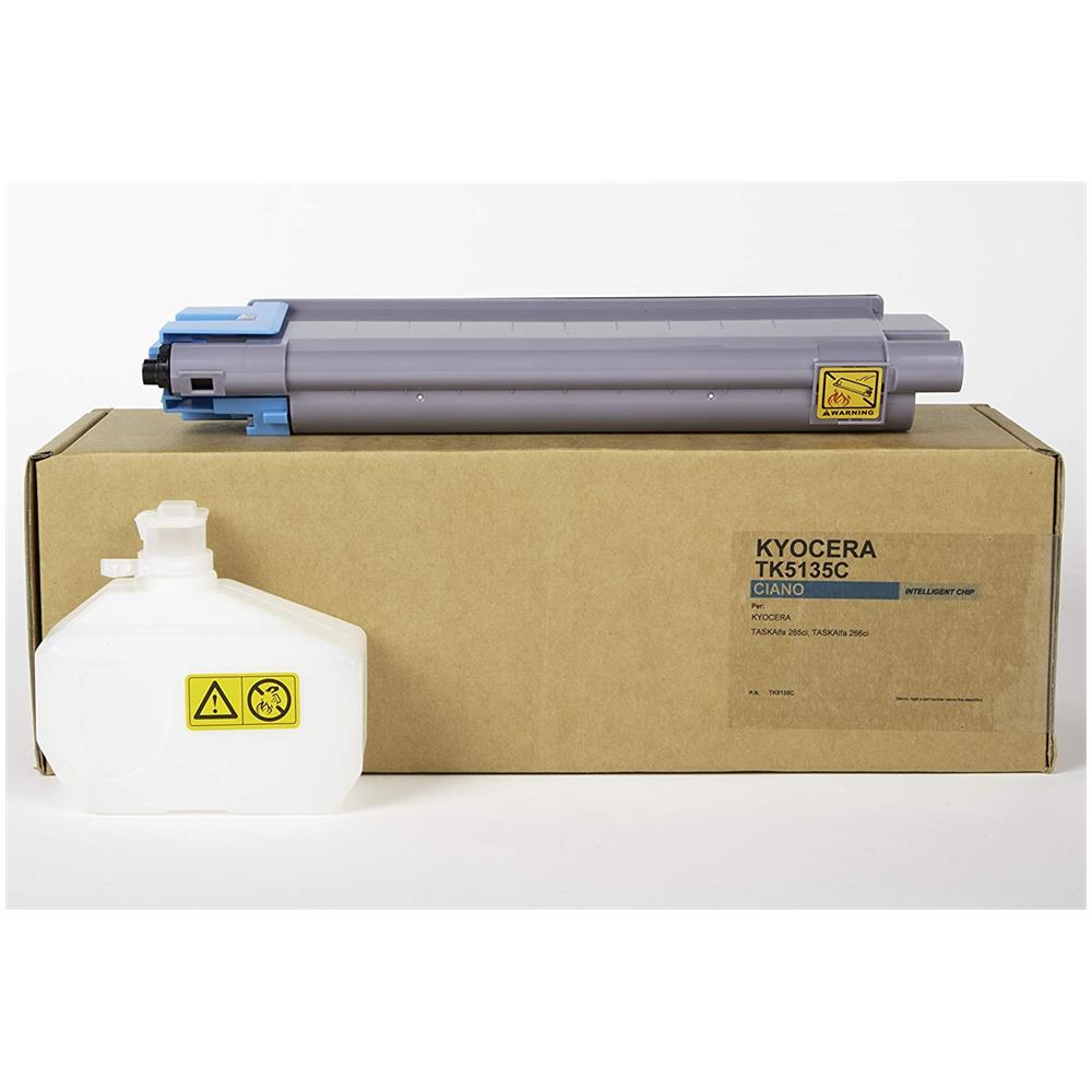 TONER COMPATIBILE - Kyocera Tk-5135c Ciano 1t02pacnl0 Per Taskalfa 265ci, Taskalfa 266ci Fornito Di Intelligent Chip Capacità 5000 Copie Made In Italy - Foto 6