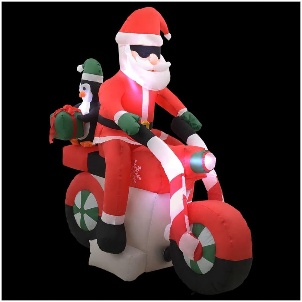 Babbo Natale Gonfiabile Sulla Moto Led Ip44 160 Cm - Foto 2