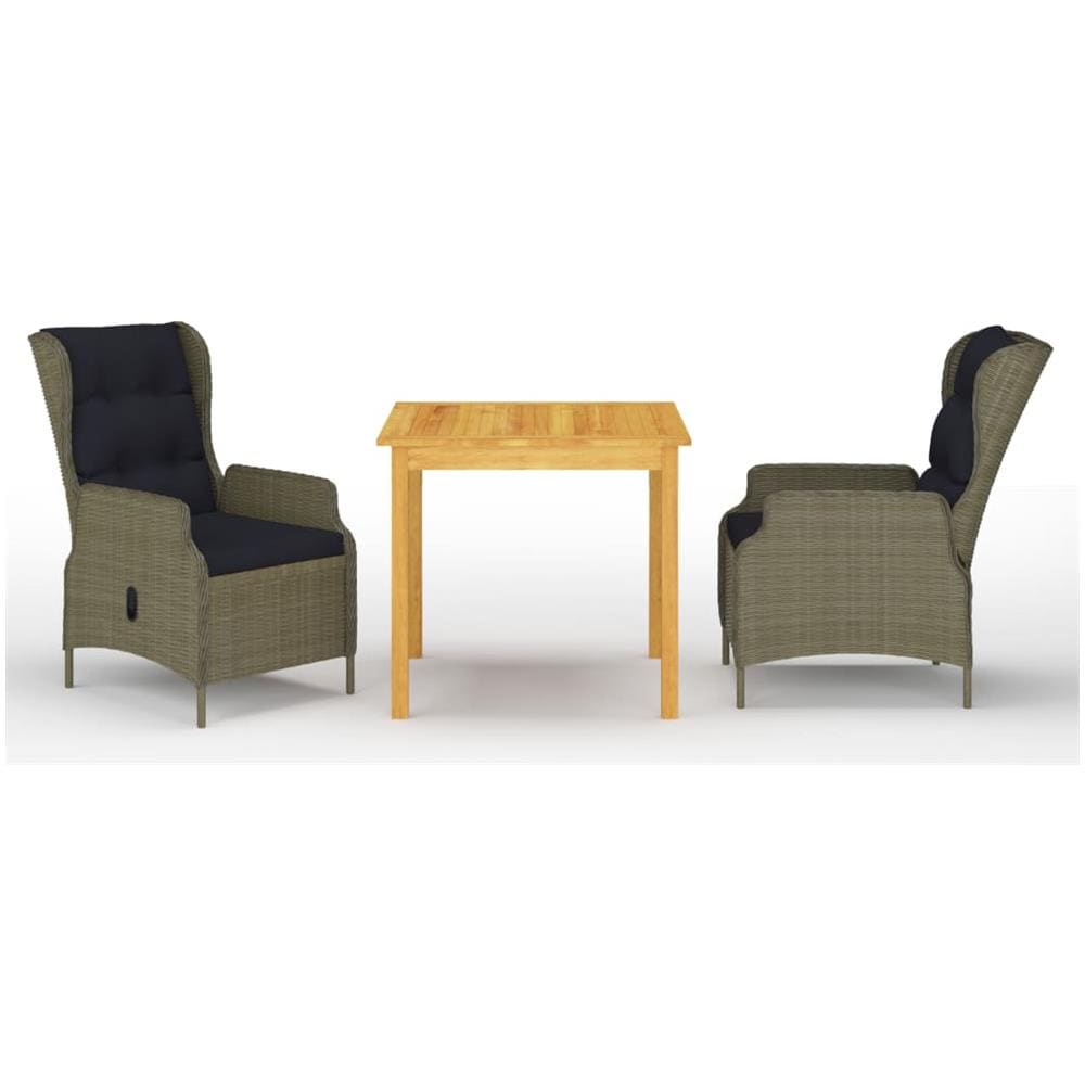 Set Mobili Da Pranzo Per Giardino 3 Pz Marrone - Foto 1