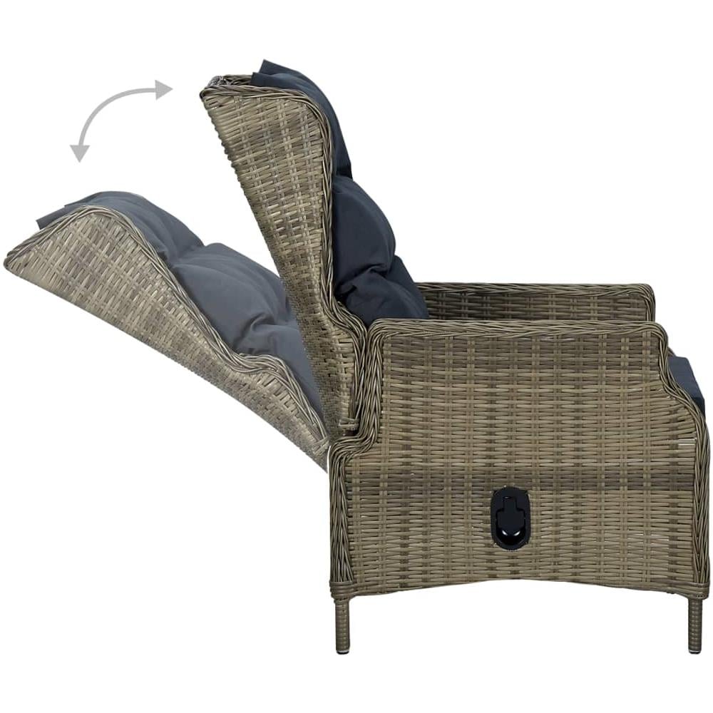 Set Mobili Da Pranzo Per Giardino 3 Pz Marrone - Foto 8