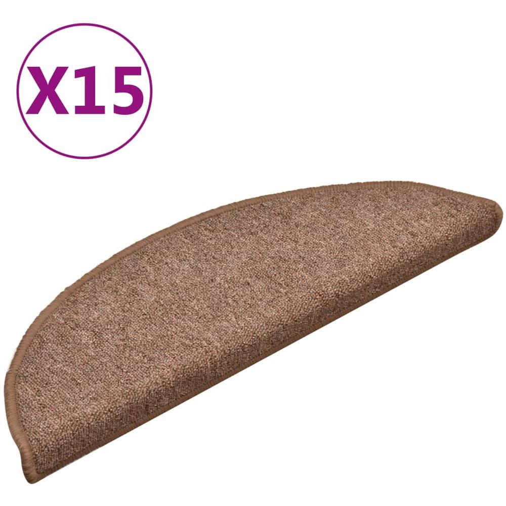 Tappetini Per Scale 15 Pz Marroni 56x17x3 Cm - Foto 1