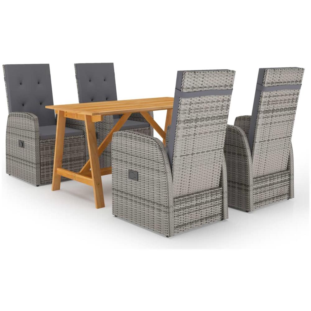 Set Mobili da Pranzo per Giardino 5 pz Grigio - Foto 1