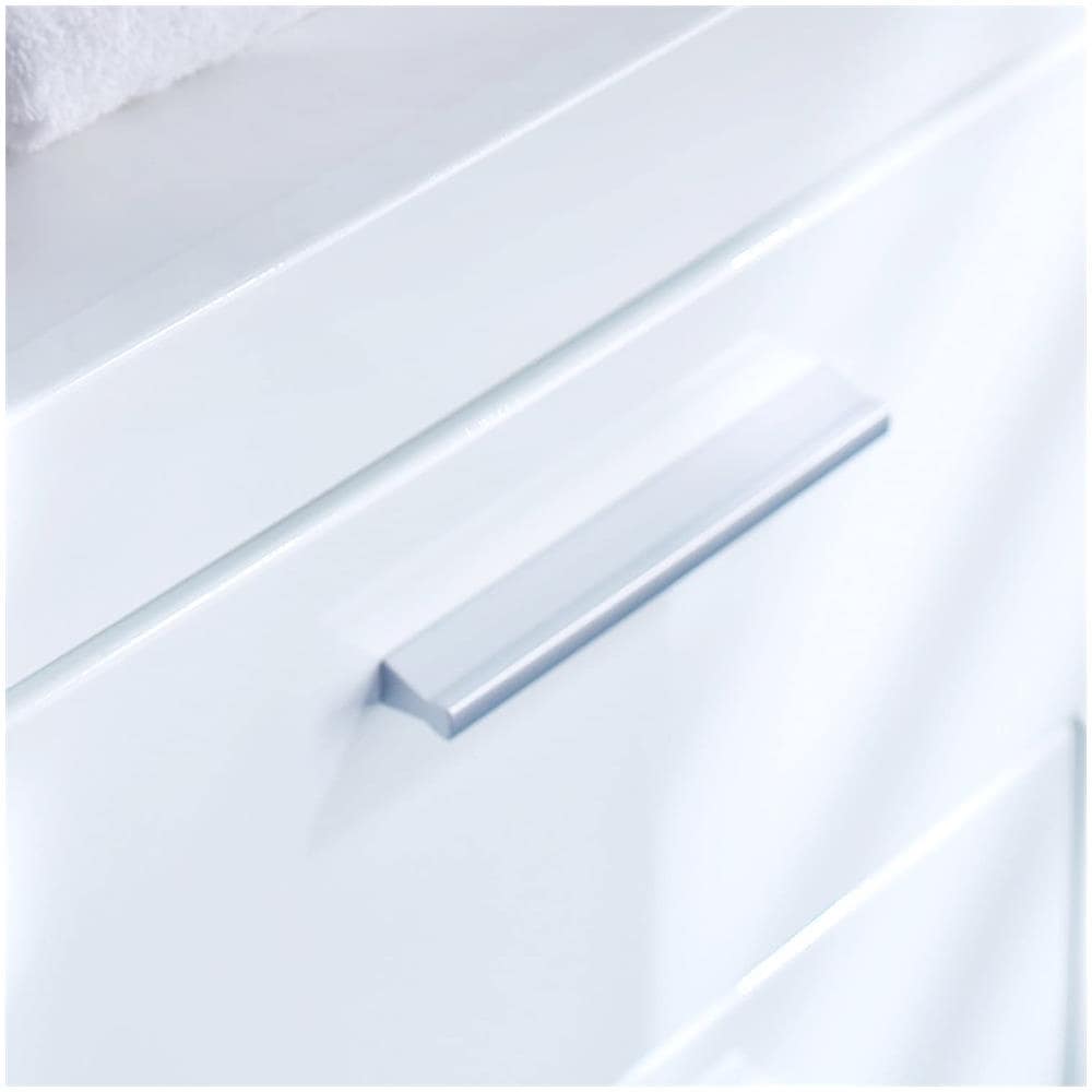 Mobili Amanda - Cassettiera Portaoggetti Da Bagno, Legno, Bianco Liscio (alta Lucentezza), 37 X 79 X 31 Cm - Foto 2