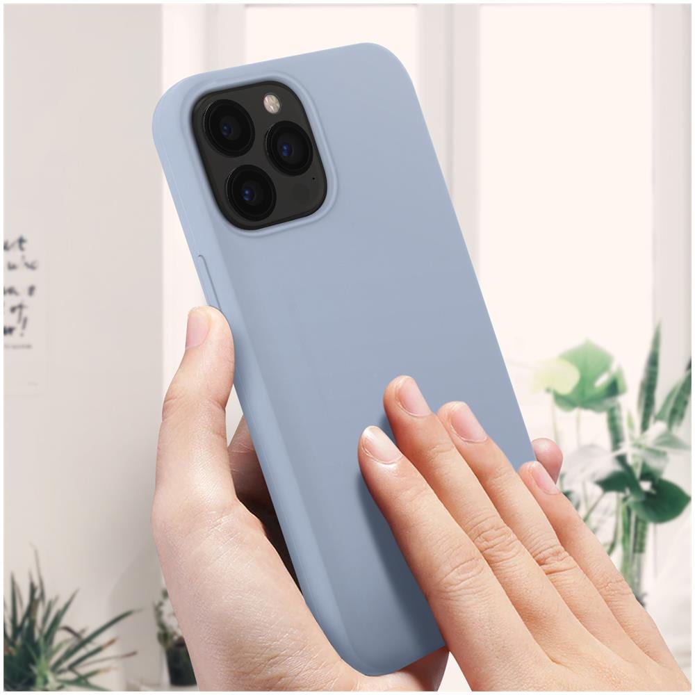 Cover Iphone 13 Pro Silicone Semi-rigido Finitura Soft-touch Grigio Chiaro - Foto 2