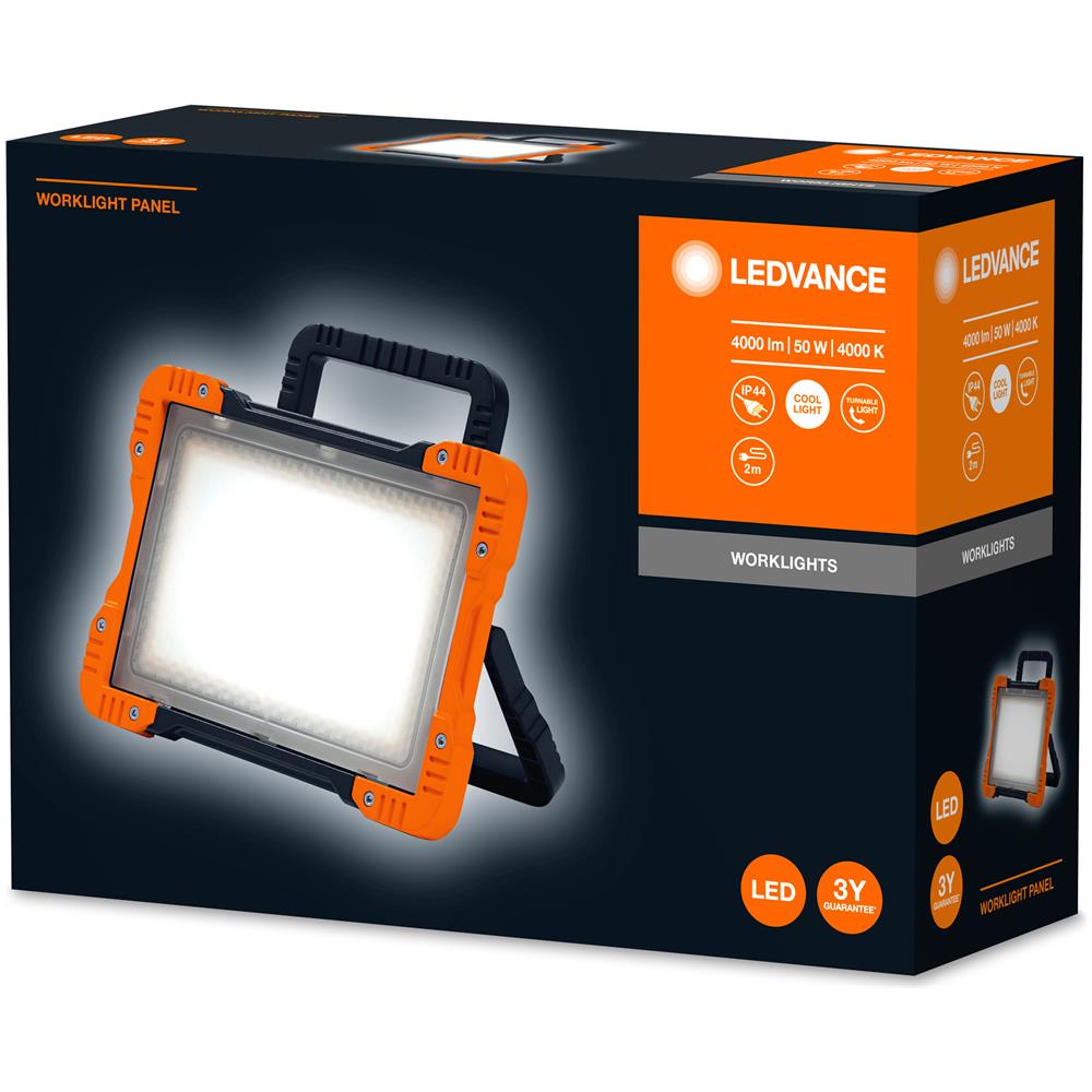Ledvance Luce Da Lavoro Led: Per Pavimento, Worklight Led Panel / 50 W, 220-240 V, Ampiezza Fascio Luminoso: 110, Cool White, 4000 K, Materiale Del Corpo: Aluminum / plastic, Ip20 - Foto 2