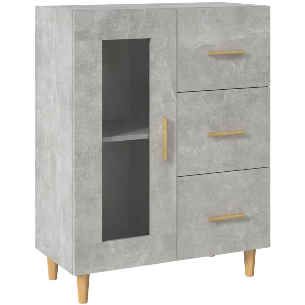 Credenza Grigio Cemento 69,5x34x90 Cm In Legno Multistrato - Foto 2