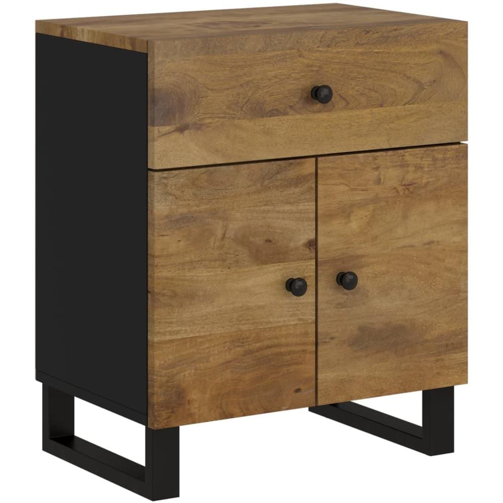 Comodino 50x33x60cm Legno Massello Di Mango E Legno Multistrato - Foto 2