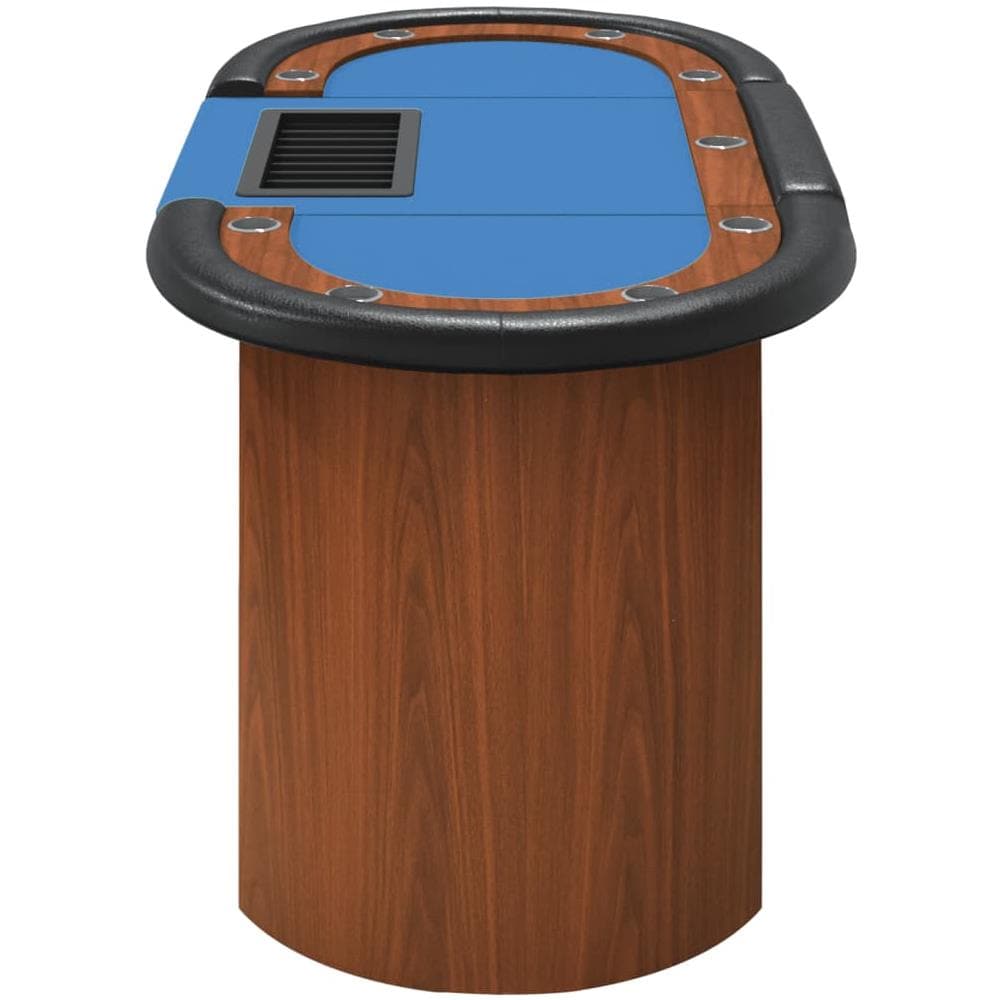 Tavolo Da Poker Con Vassoio Chip 10 Giocatori Blu 160x80x75 Cm - Foto 5