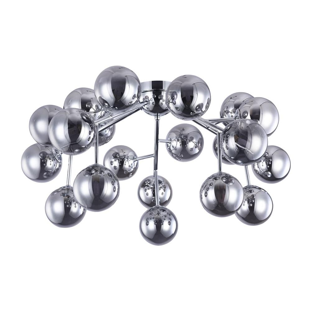 Lampada A Soffitto Contemporanea Dallas Metallo Cromo 20 Luci Diffusori Fumè - Foto 1