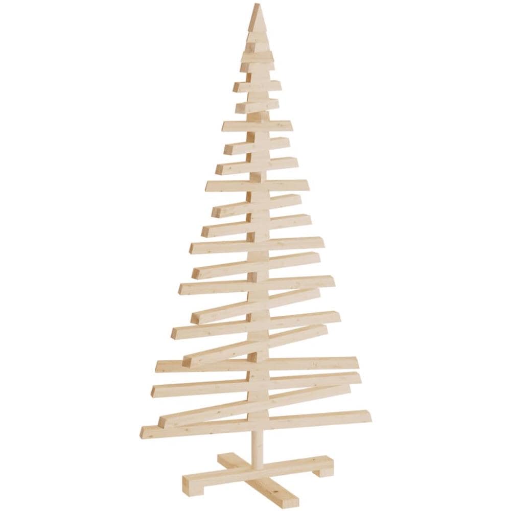 Albero Di Natale Decorativo In Legno 120 Cm Legno Massello Pino - Foto 3
