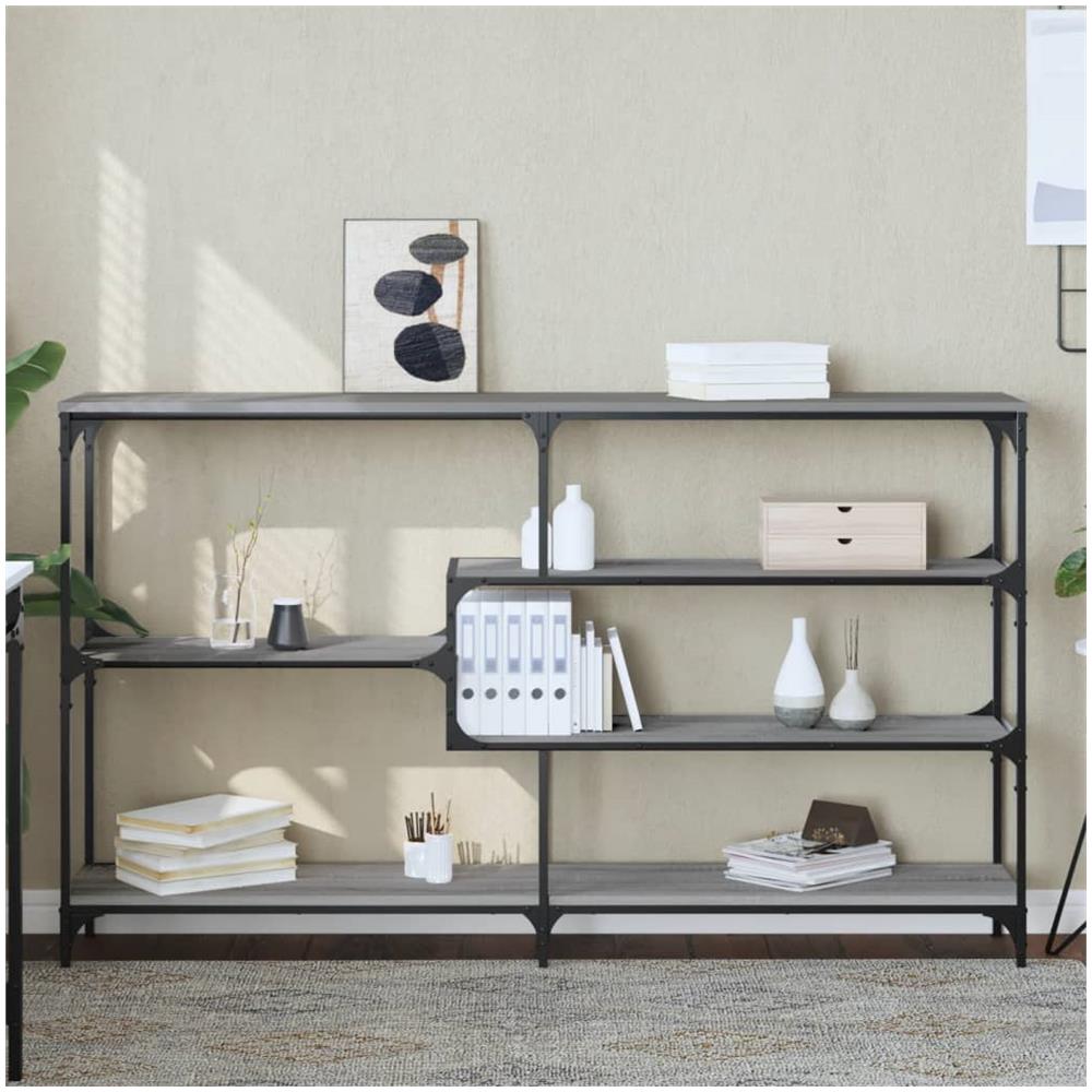 Tavolo Consolle Grigio Sonoma 160x32x95 Cm In Legno Multistrato - Foto 1