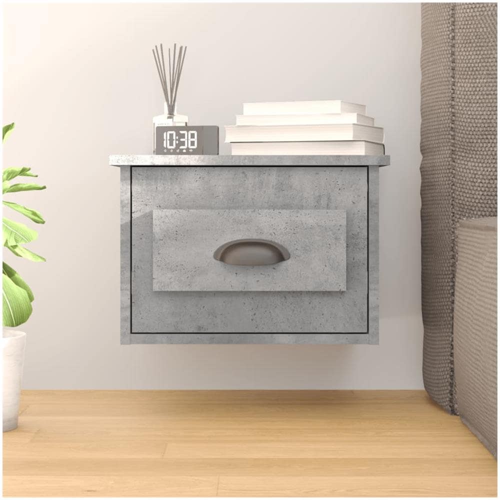 Comodino A Parete Grigio Cemento 41,5x36x28 Cm - Foto 1