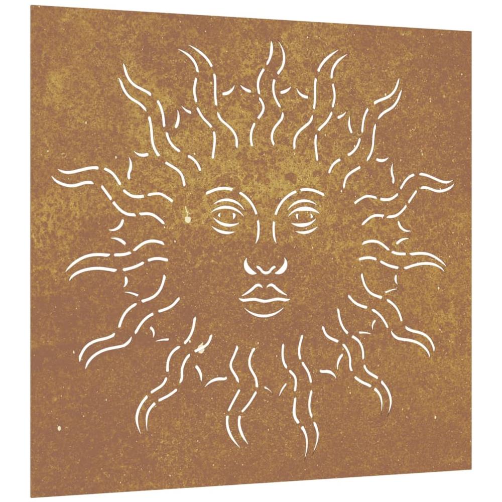 Decorazione Muro Da Giardino 55x55 Cm Sole In Acciaio Corten - Foto 2