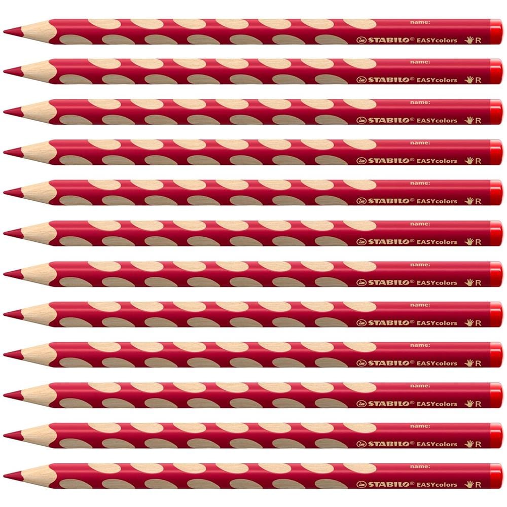 EASYcolors - Matita colorata Ergonomica - per Destrimani - Confezione da 12 - Rosso Ciliegia - Foto 1