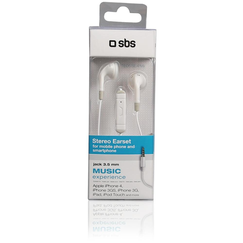 TE0SSE41W SMARTPHONE Auricolari stereo DUO Jack 3,5 mm con tasto di risposta, colore Bianco - Foto 2