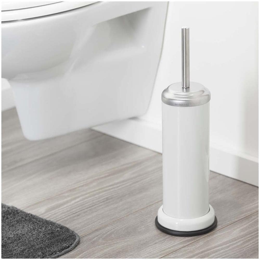 Porta Scopino Da Bagno E Supporto In Acero Bianco 361730510 - Foto 2