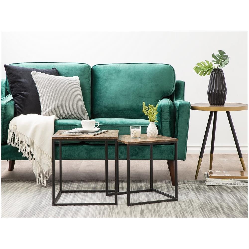 Set Di 2 Tavolini Da Caffè Vintage / nero Denny - Foto 2