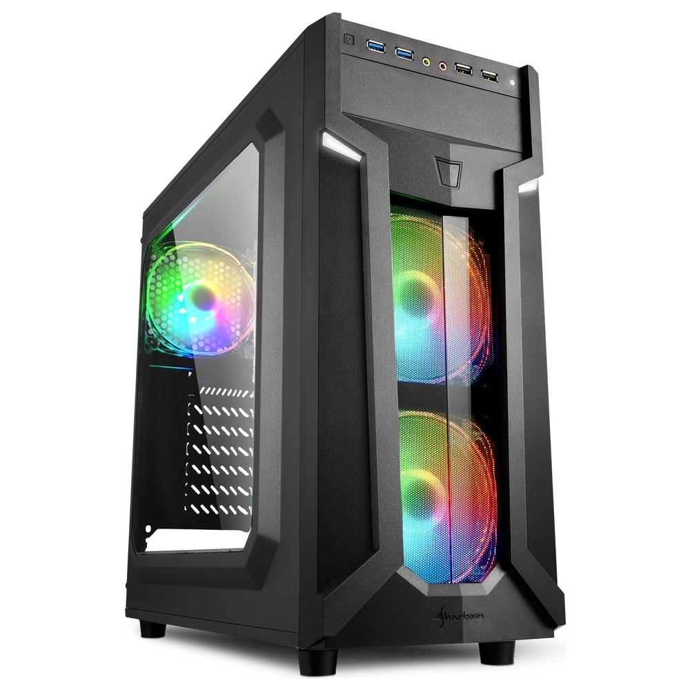 Case VG6-W RGB Middle Tower ATX / Micro-ATX / Mini-ATX 2 Porte USB 3.0 Colore Nero (Finestrato) - Foto 1