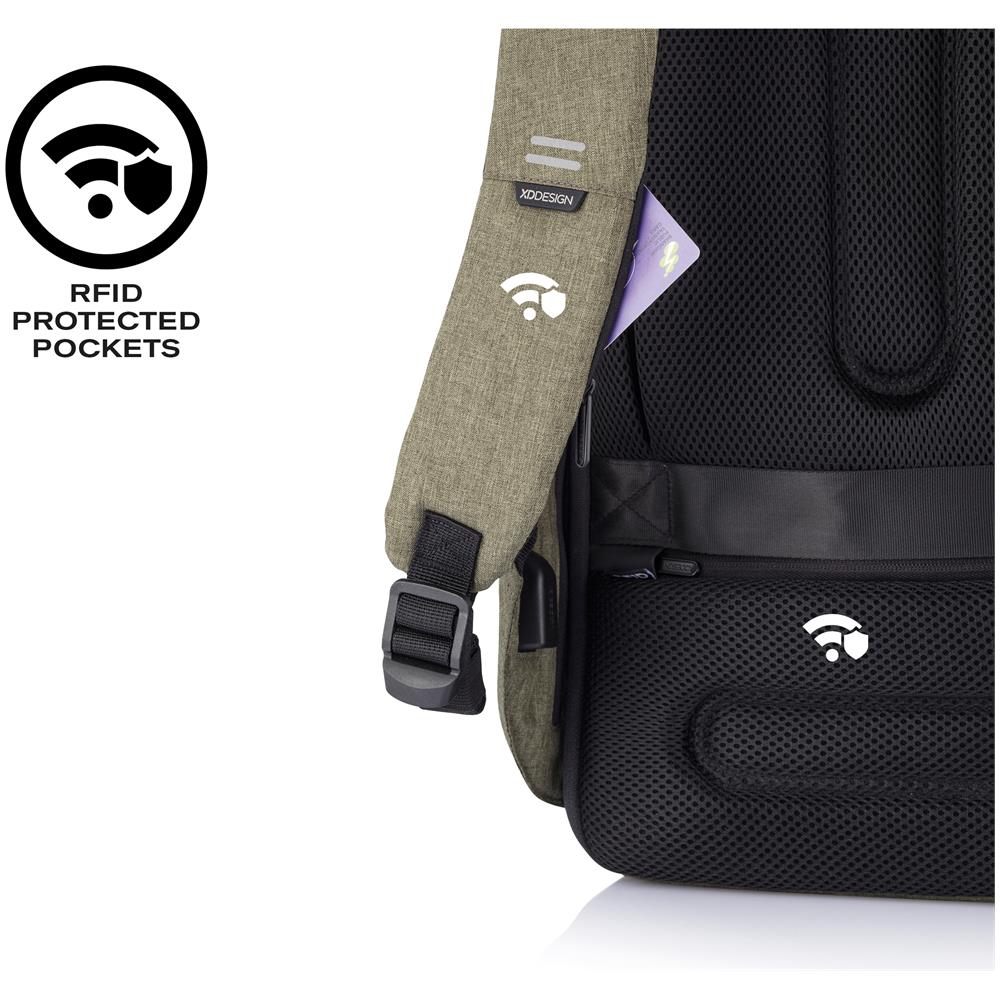 Bobby Hero Small Zaino Antifurto Usb Verde (borsa Unisex)  - Foto 8