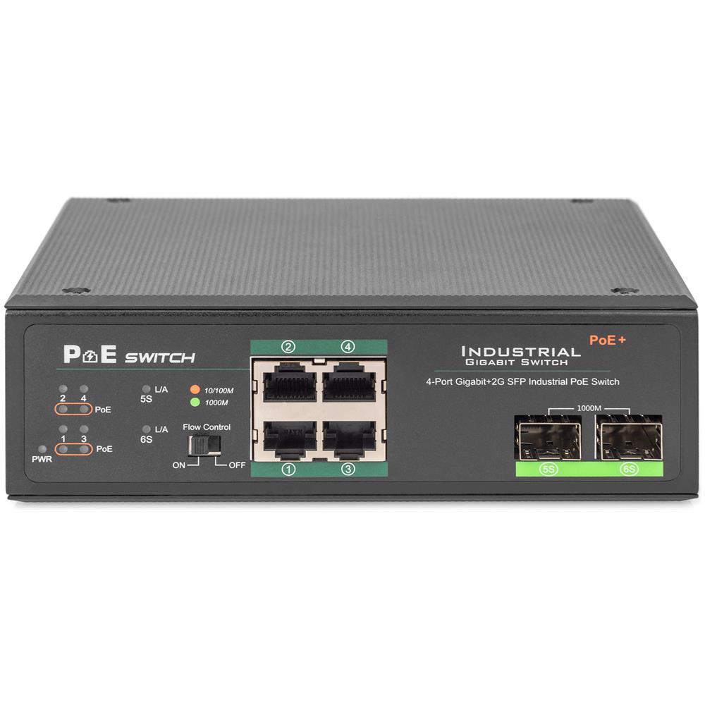 Switch PoE di rete Gigabit Ethernet a 4 porte, industriale, non gestito, 2 Uplink SFP - Foto 8