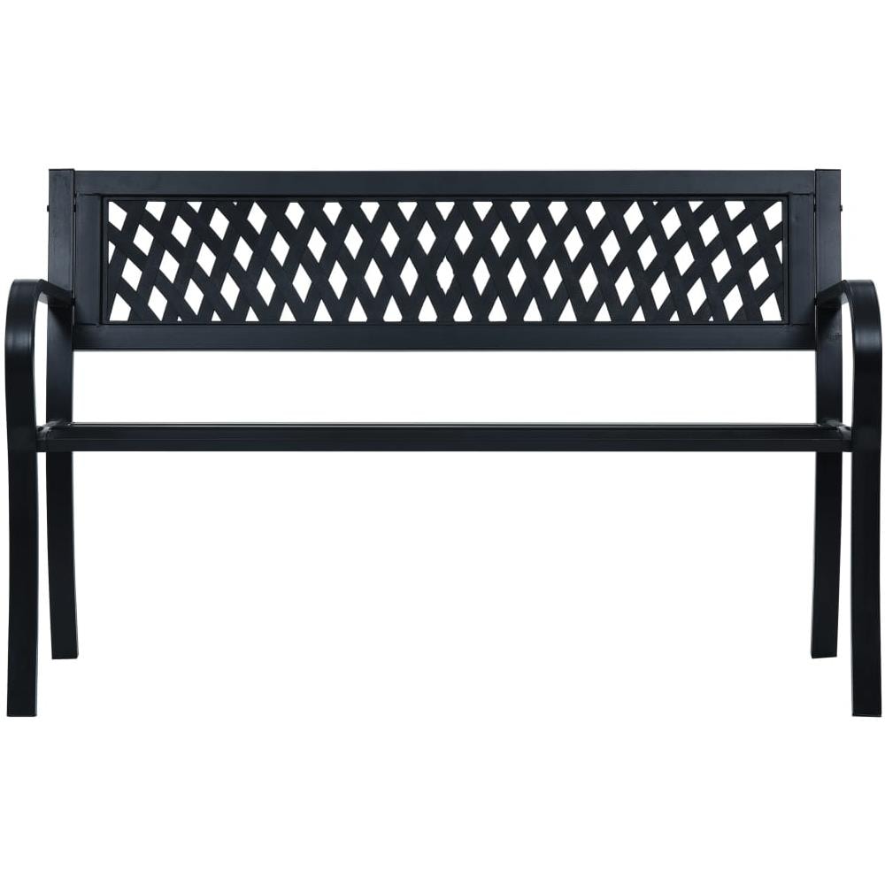 Panchina da Giardino 125 cm Nera in Acciaio - Foto 2