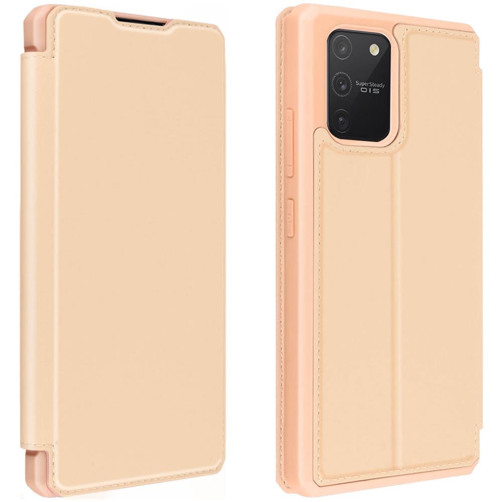 Custodia Galaxy S10 Lite Portacarte Supporto Video Pelle Vera Rosa - Foto 1