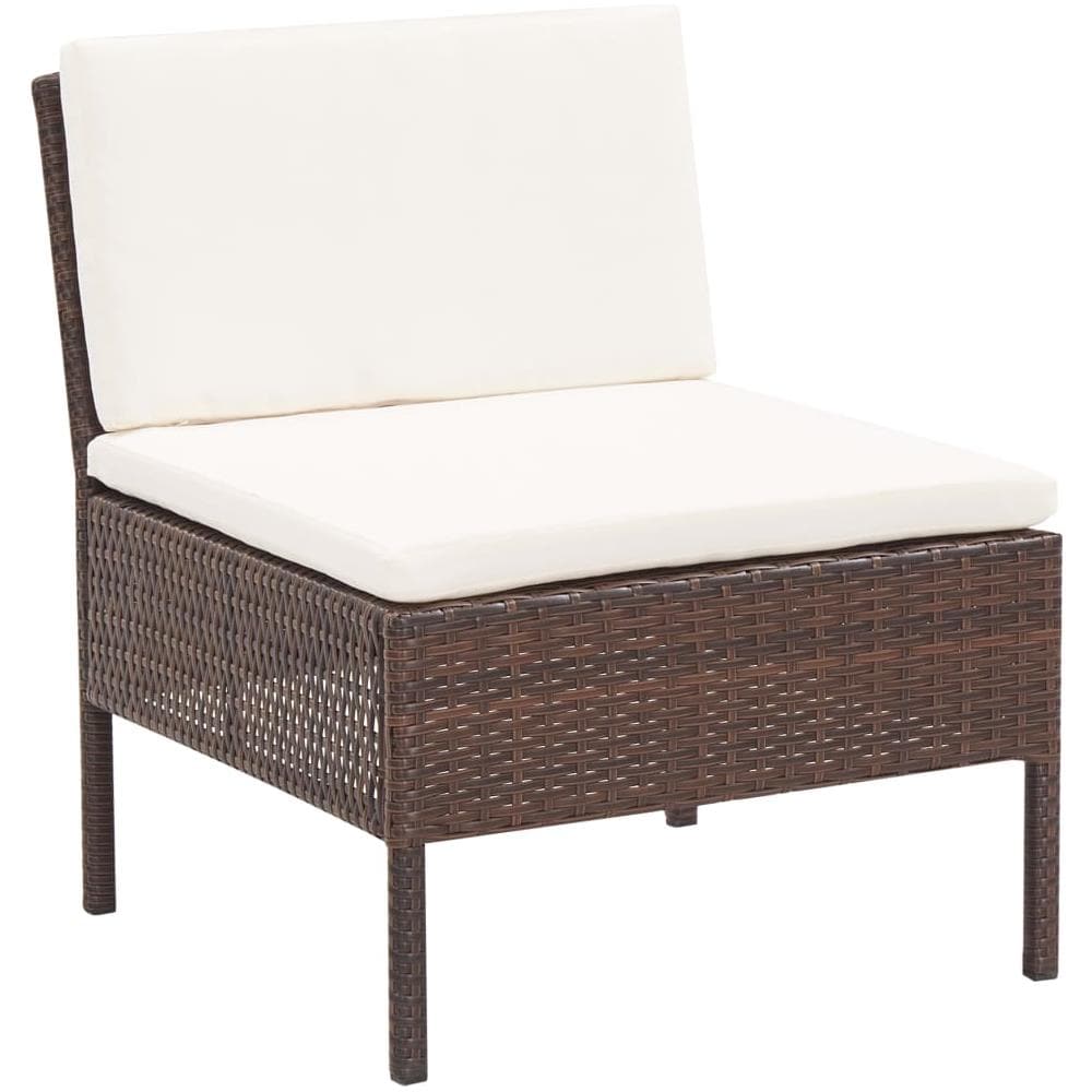 Set Divani Da Giardino 6 Pz Con Cuscini In Polyrattan Marrone - Foto 2