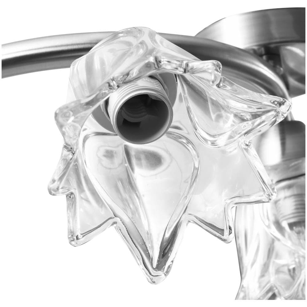 Lampadario Con Paralumi In Vetro Per 5 Lampadine E14 Tulipano - Foto 9