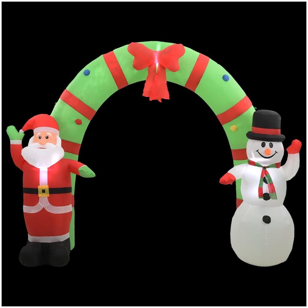 Arco con Babbo Natale Gonfiabile e Pupazzo di Neve LED 223 cm - Foto 2