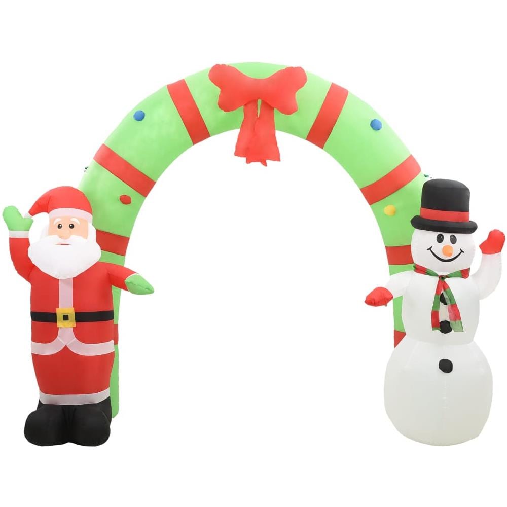 Arco con Babbo Natale Gonfiabile e Pupazzo di Neve LED 223 cm - Foto 1