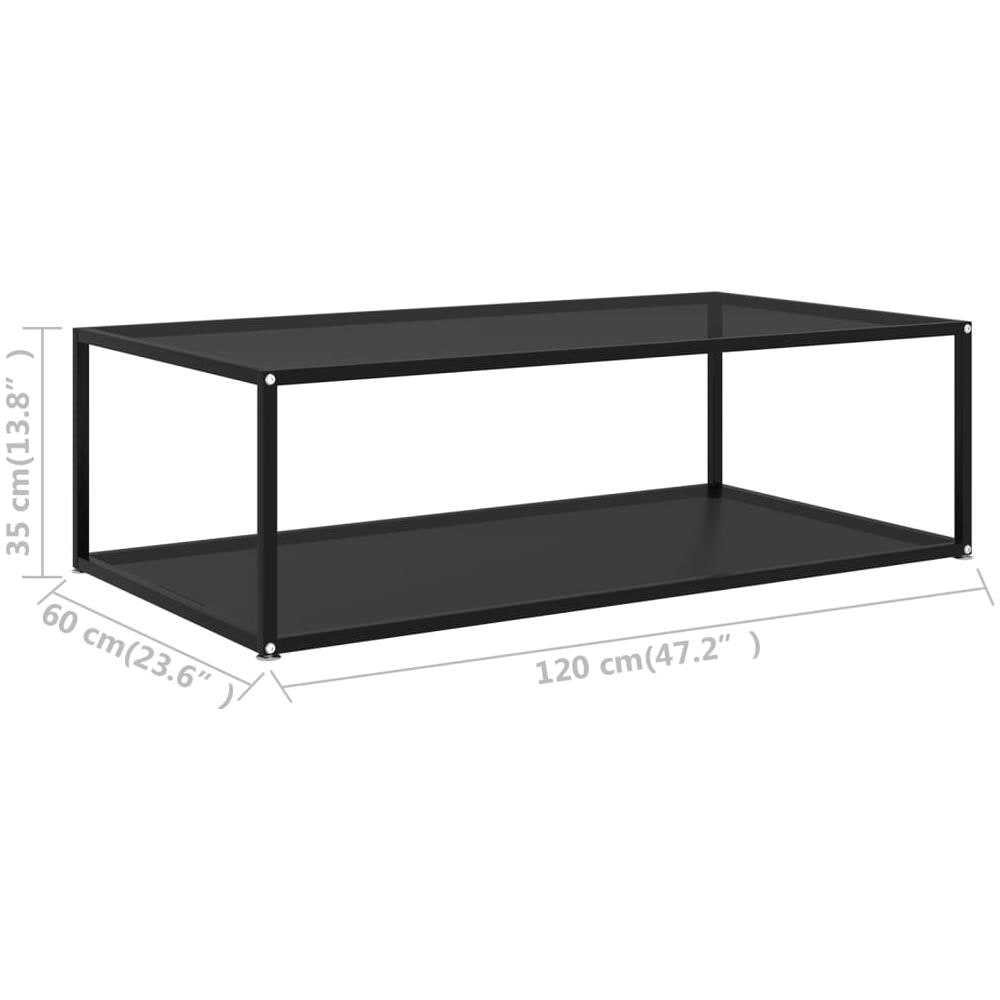Tavolino Da T Nero 120x60x35 Cm In Vetro Temperato - Foto 5