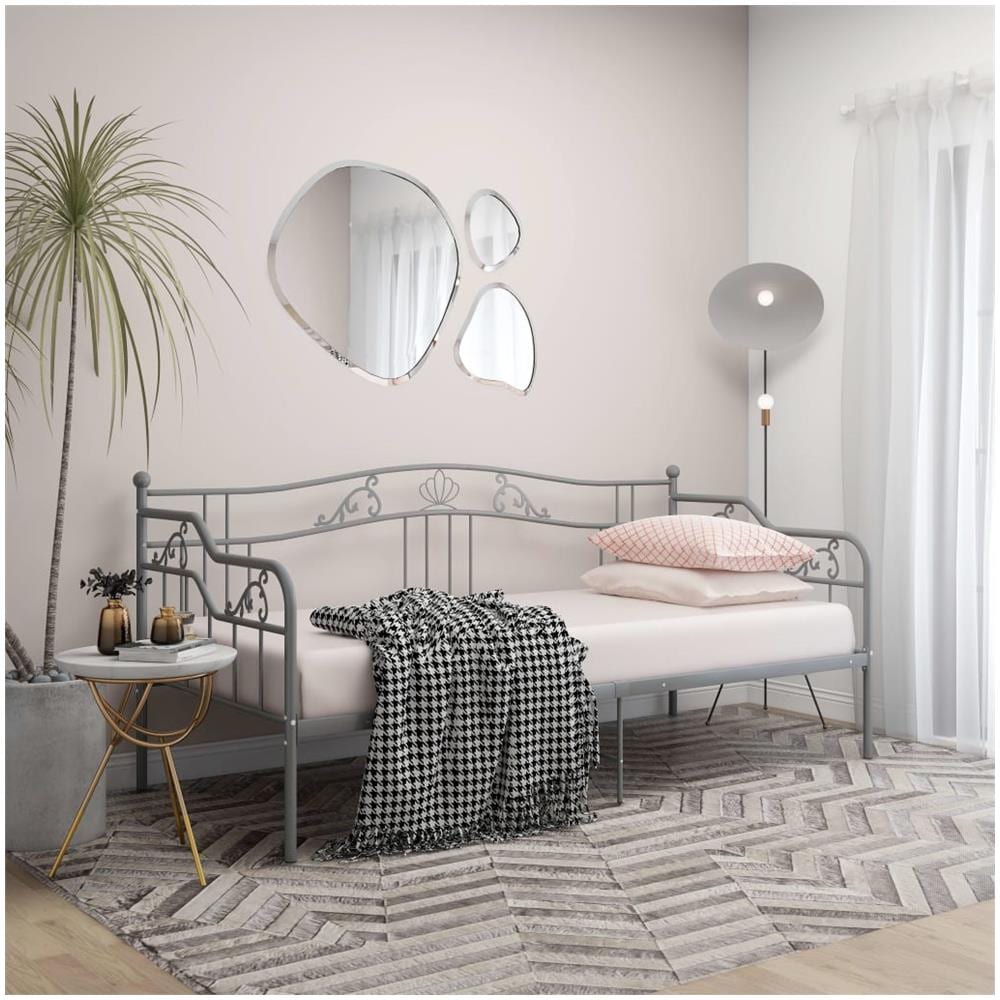 Telaio Divano Letto Grigio In Metallo 90x200 Cm - Foto 1