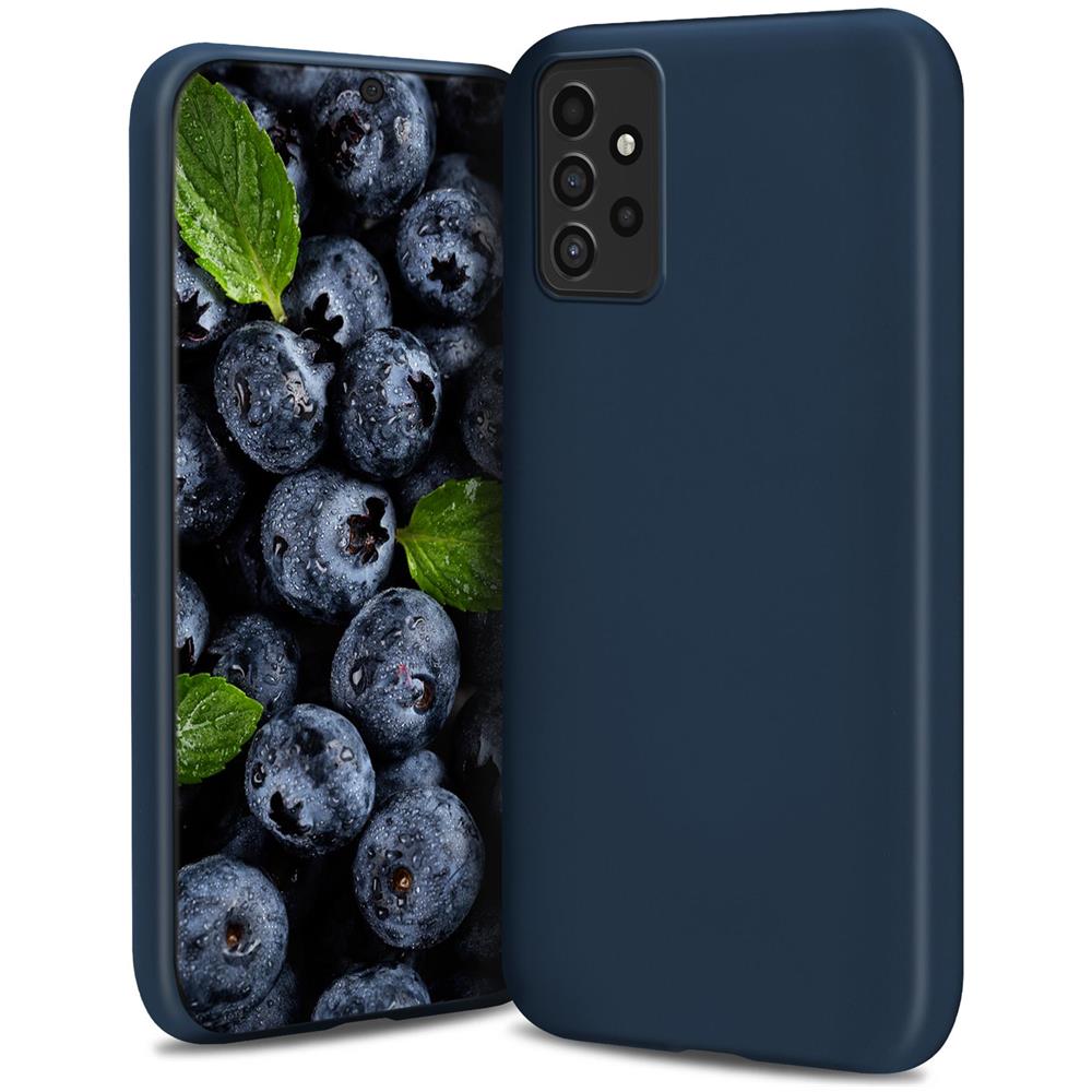 Lifestyle. Cover Per Samsung A52, Samsung A52 5g Blu Notte - Custodia In Silicone Premium Con Finitura Opaca E Fodera Morbida In Microfibra, Phone Case Cover Leggero - Foto 1