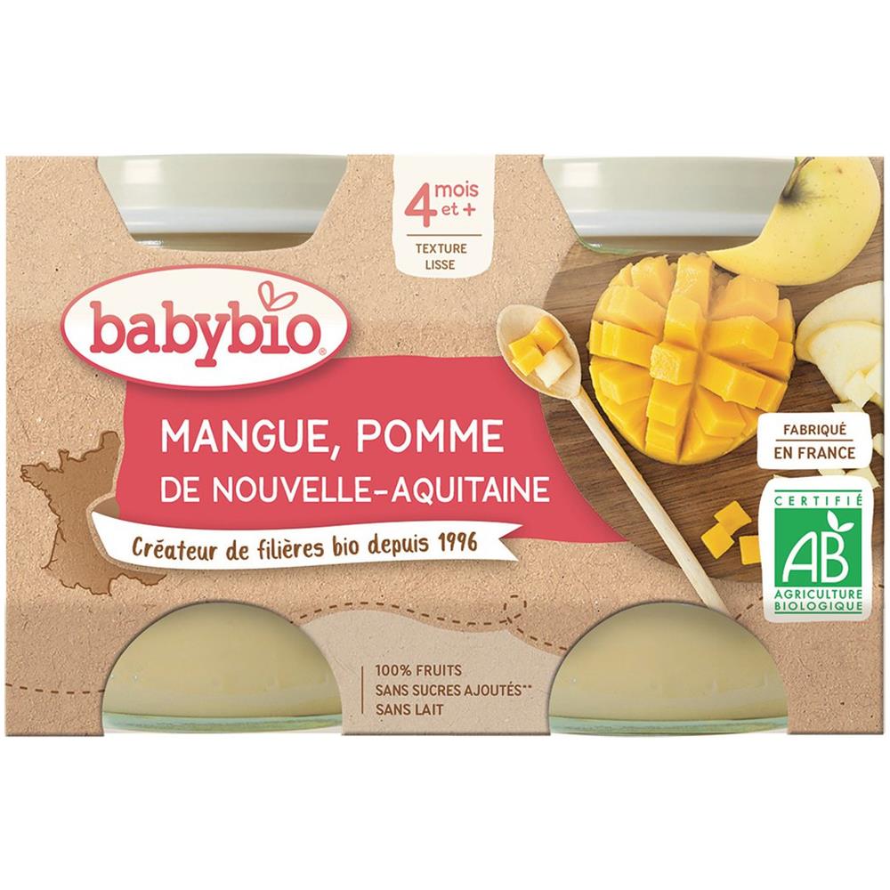 Compotes Bébé Dès 4 Mois, Pomme Mangue - Foto 1