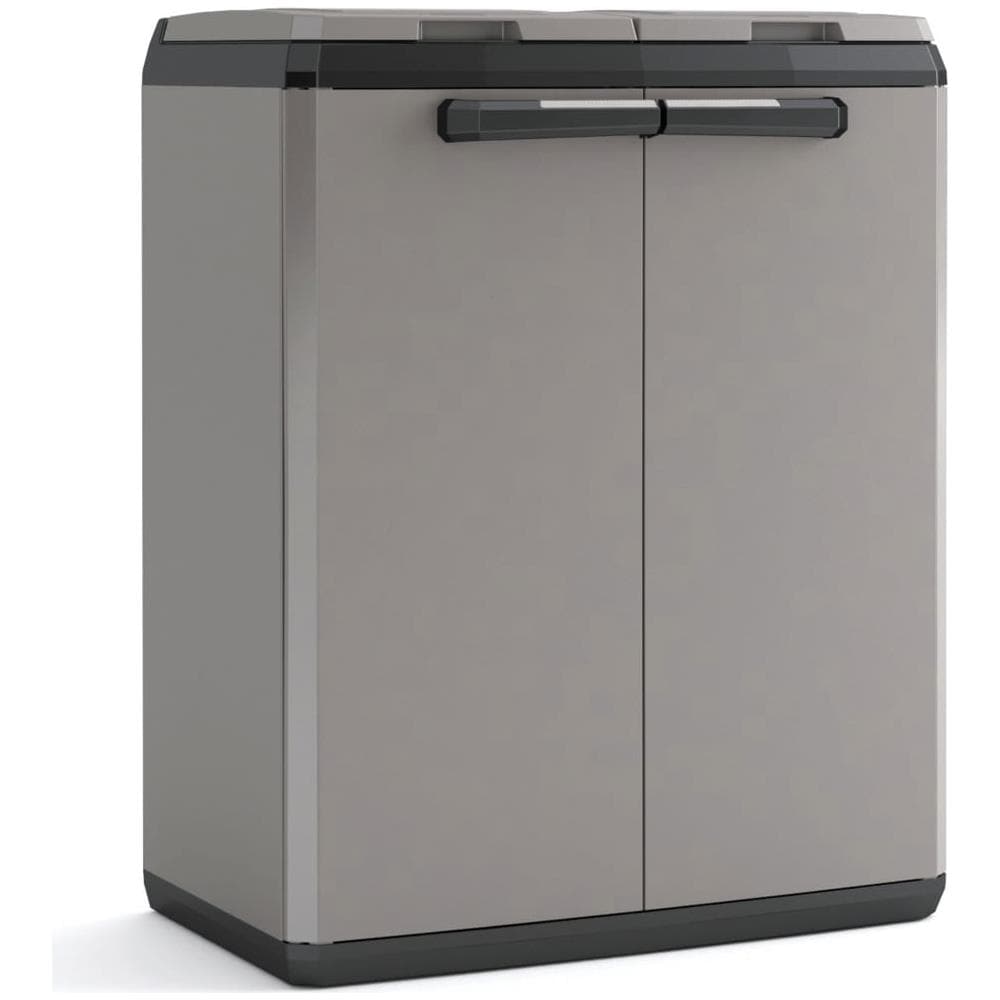 Cassonetto Riciclaggio Rifiuti Split Basic Grigio E Nero 85 Cm - Foto 1
