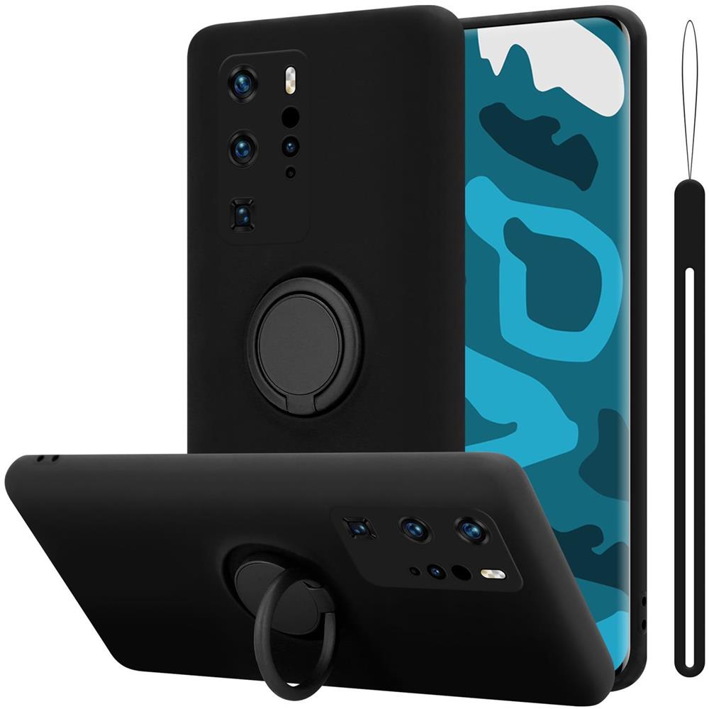 Cadorabo Custodia Compatibile Con Huawei P40 Pro In Liquid Nero - Coperchio Protettivo In Silicone Tpu Flessibile Con Anello - Foto 1