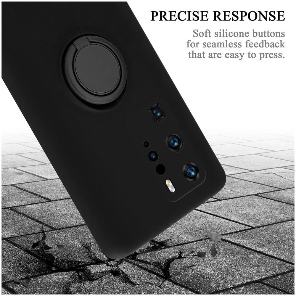 Cadorabo Custodia Compatibile Con Huawei P40 Pro In Liquid Nero - Coperchio Protettivo In Silicone Tpu Flessibile Con Anello - Foto 8