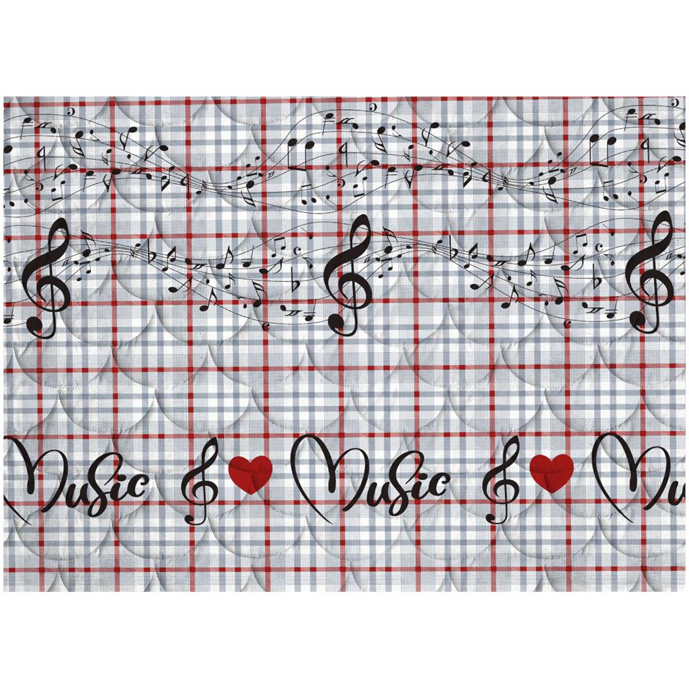 Trapuntino Piumino Estivo 100gr Linea Pensieri Delicati Disegno Musica Matrimoniale Rosso - Foto 2