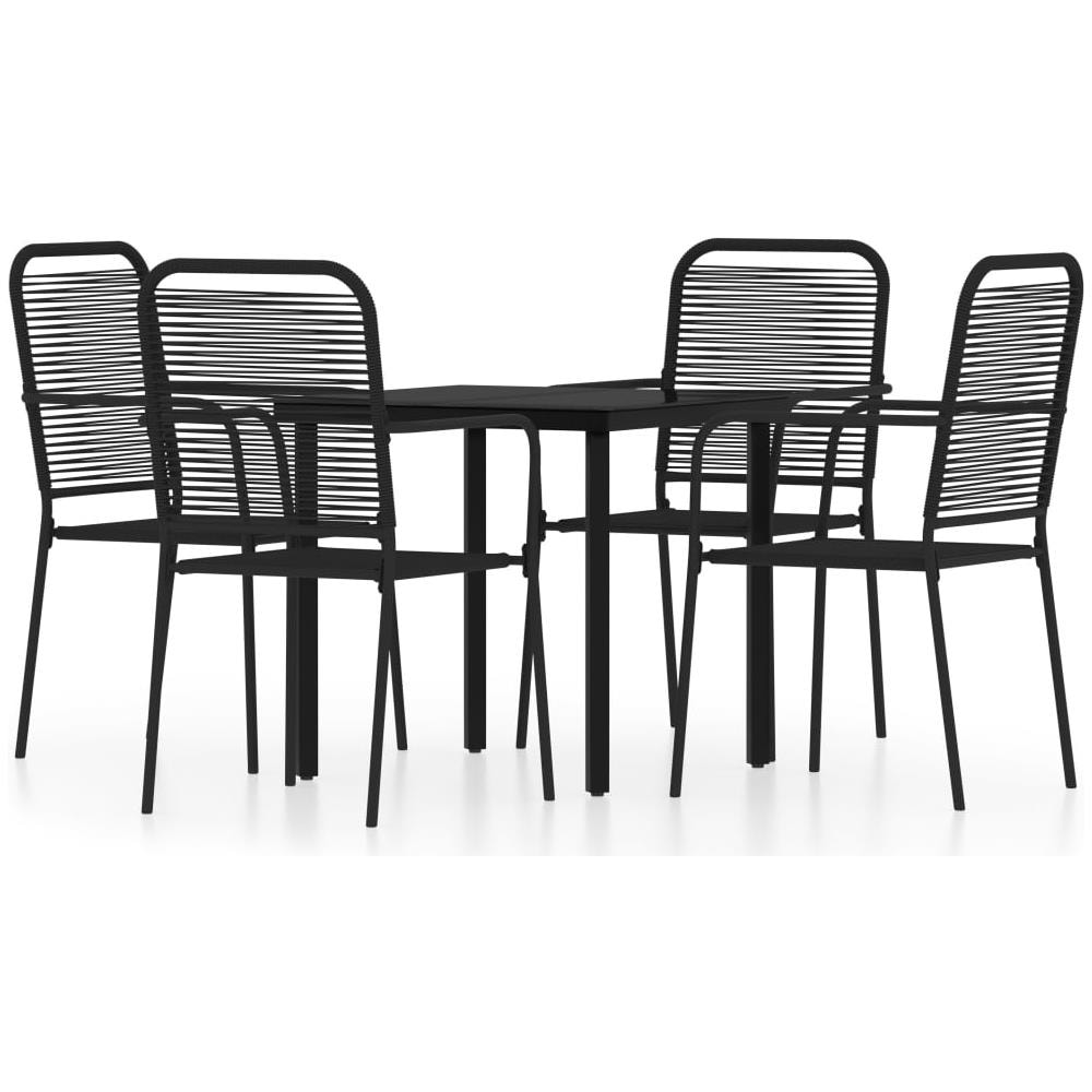 Set Mobili Da Pranzo Per Giardino 5 Pz Nero - Foto 2