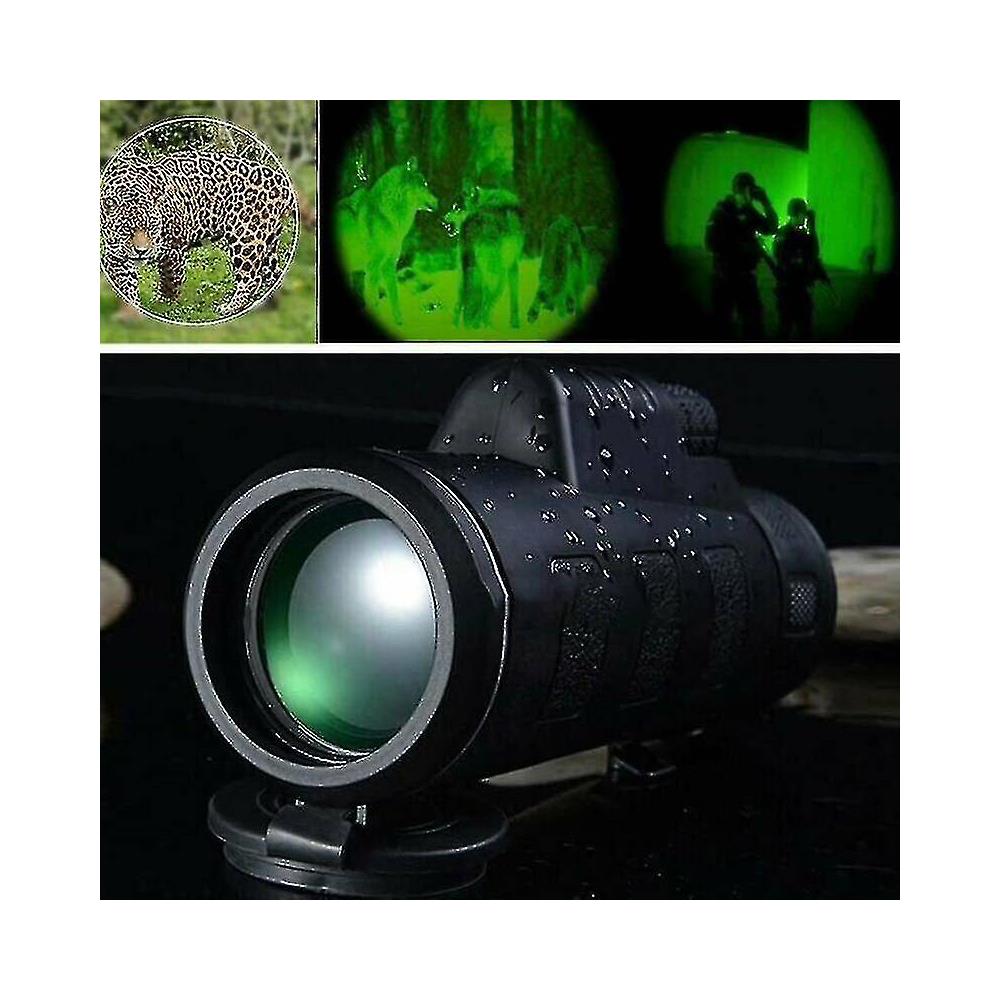 CHRONUS - Telescopio Monoculare Chronus 12x50, Monoculare Impermeabile Ipx7 Per Visione Notturna Con Prisma Bak4 Campo Visivo 360 Piedi 1000 M Nero 7780787389293 - Foto 5