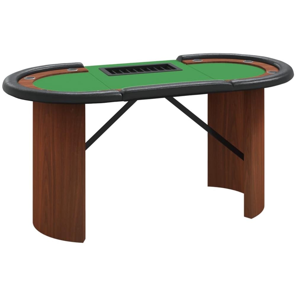 Tavolo Da Poker Con Vassoio Chip 10 Giocatori Verde 160x80x75cm - Foto 1
