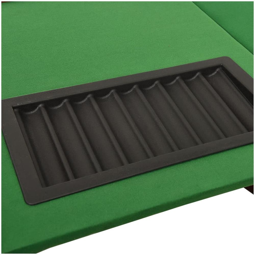 Tavolo Da Poker Con Vassoio Chip 10 Giocatori Verde 160x80x75cm - Foto 5