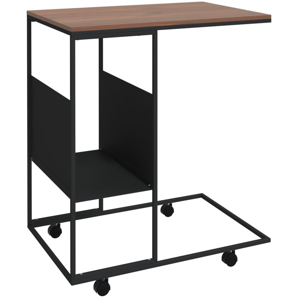 Tavolino Con Ruote Nero 55x36x63,5 Cm In Legno Multistrato - Foto 2