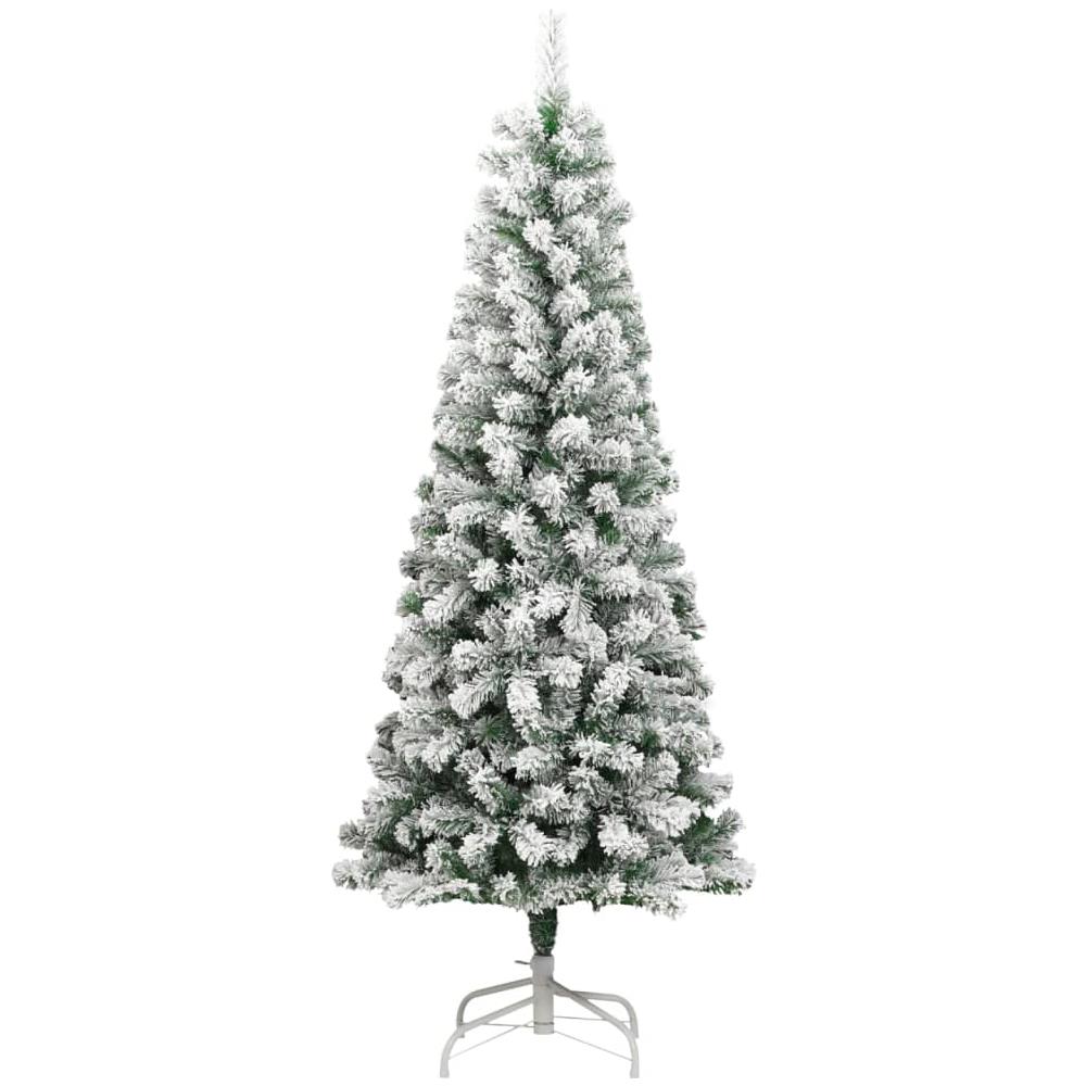 Albero Natale Artificiale Incernierato Con Neve Fioccata 180 Cm - Foto 2