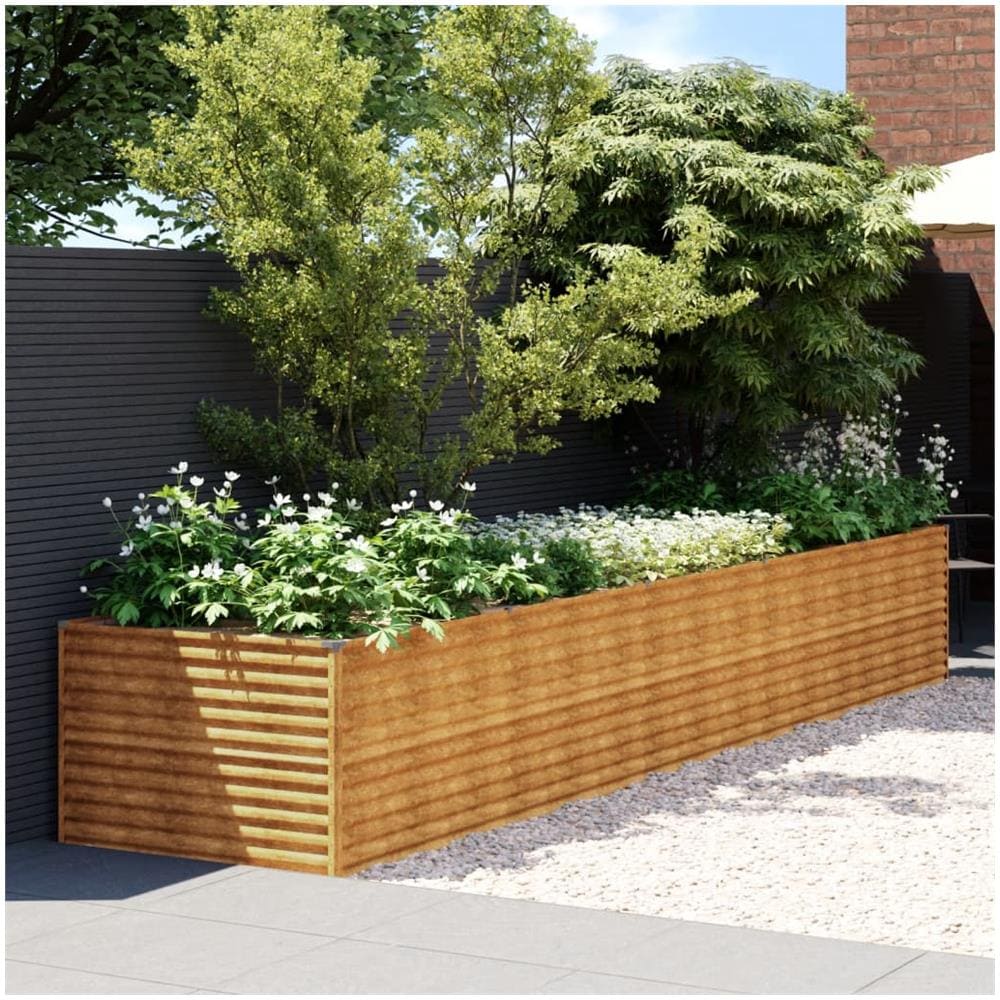 Fioriera Rialzata Da Giardino 479x100x69 Cm In Acciaio Corten - Foto 1