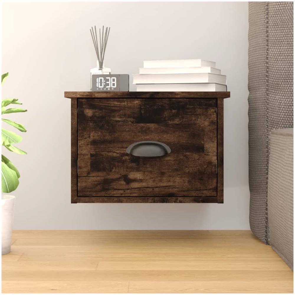 Comodino A Parete Rovere Fumo 41,5x36x28 Cm - Foto 1
